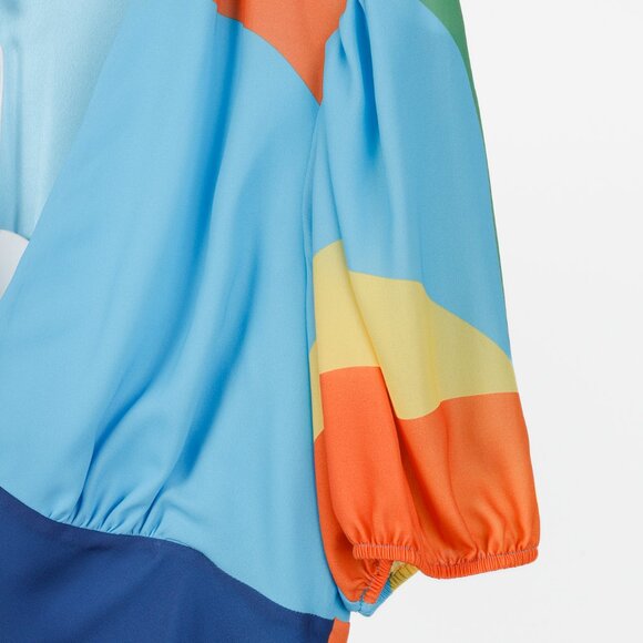 Staud Milla Mini Dress in Capri/Coastal Marble - Picture 6 of 9